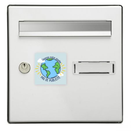Autocollant stop pub · Sauvons notre planète Terre 
