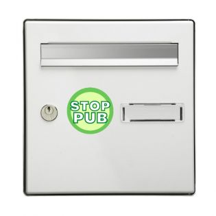 Autocollant Sticker Oui Pub Boîte aux Lettres Vert avec Logo Journal