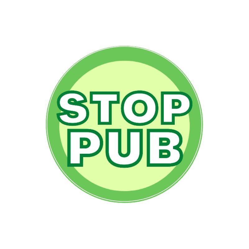 Autocollant stop pub vert et blanc classique pour boîte aux lettres