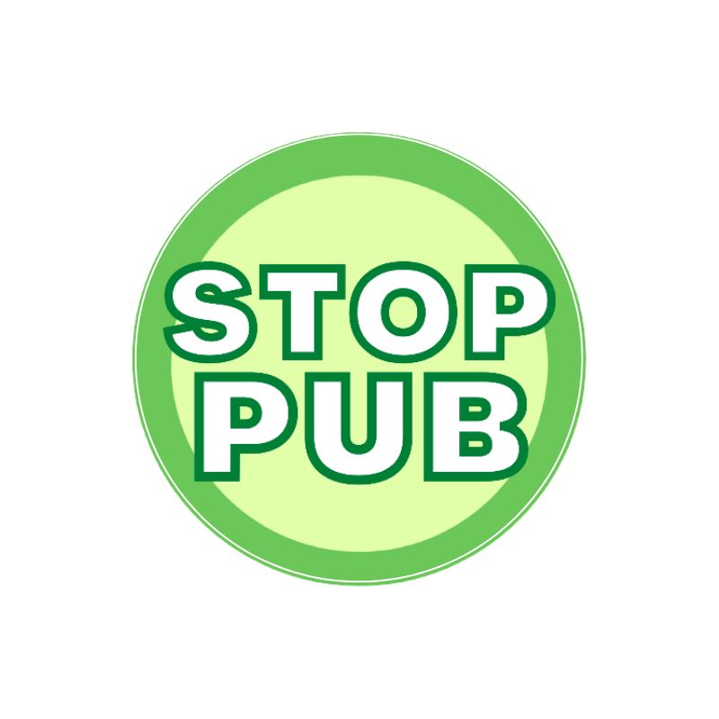 Autocollant stop pub vert et blanc classique pour boîte aux lettres Autocollant stop pub vert et blanc classique pour boîte aux lettres