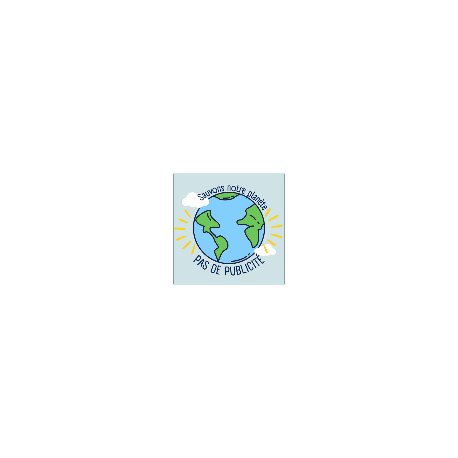 Autocollant stop pub · Sauvons notre planète Terre 