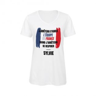 Tee-shirt Femme personnalisable col V | Accessoire supporter France