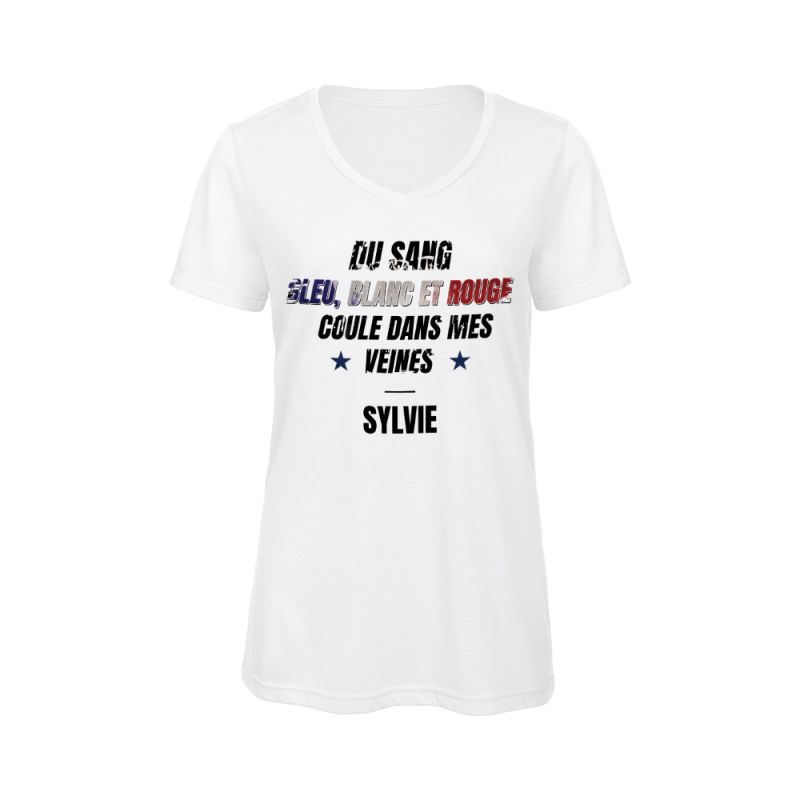 Tee-shirt Femme personnalisable col V | Supporter Équipe de France Tee-shirt Femme personnalisable col V | Supporter Équipe de France