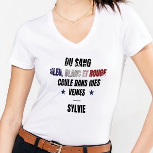 Tee-shirt Femme personnalisable col V | Supporter Équipe de France