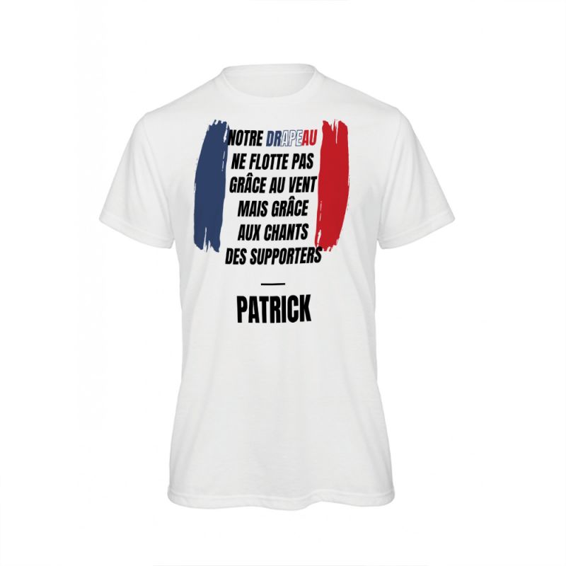 Tee-shirt blanc personnalisé | Couleurs Drapeau Français Tee-shirt blanc personnalisé | Couleurs Drapeau Français