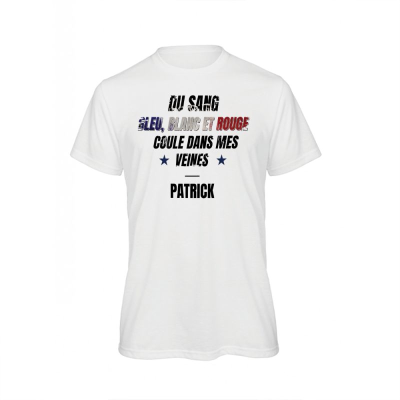 Tee-shirt blanc personnalisé | Soutenir l'Équipe de France Tee-shirt blanc personnalisé | Soutenir l'Équipe de France
