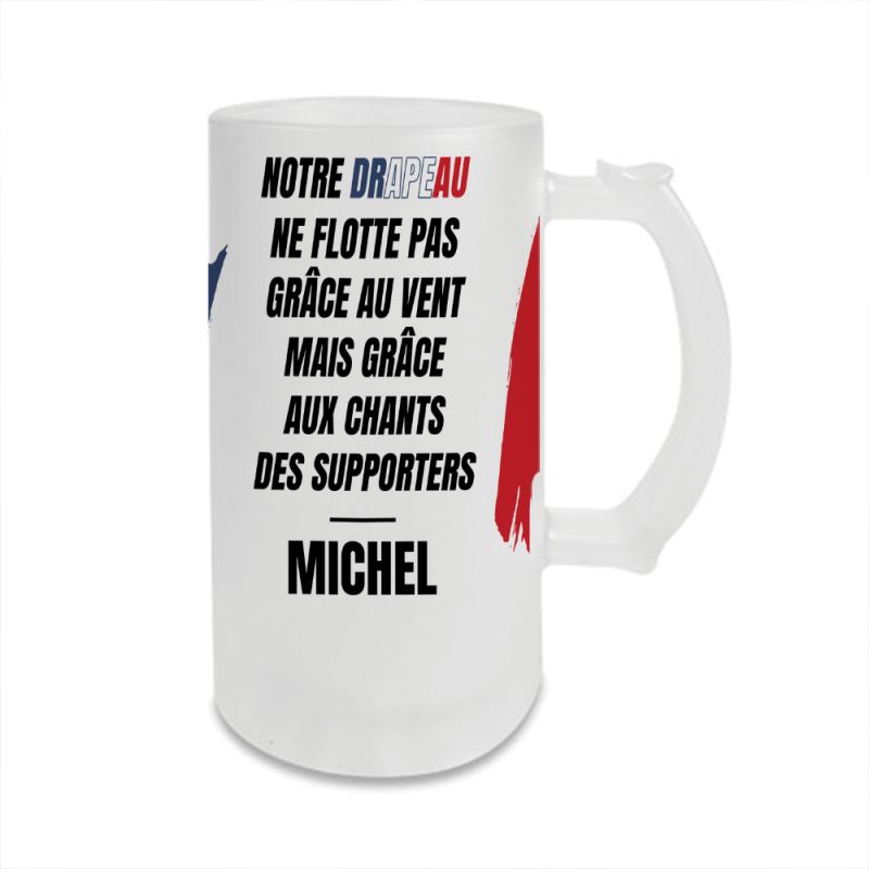 Chope en verre givré 50 cL personnalisée · Accessoire supporter amateur de bière Chope en verre givré 50 cL personnalisée · Accessoire supporter amateur de bière