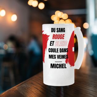 Chope à bière personnalisée · Du sang rouge et blanc coule dans mes veines | Suisse