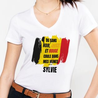 Tee-shirt Femme personnalisable col V | Belgique