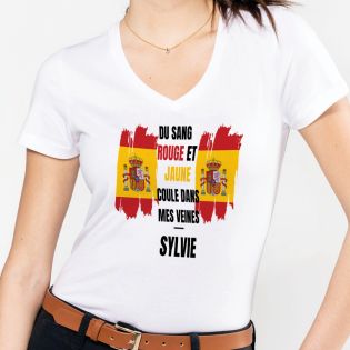 Tee-shirt Femme personnalisable col V | Espagne