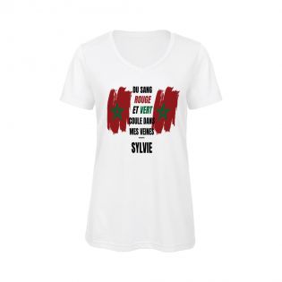 Tee-shirt Femme personnalisable col V | Supporter Équipe Maroc