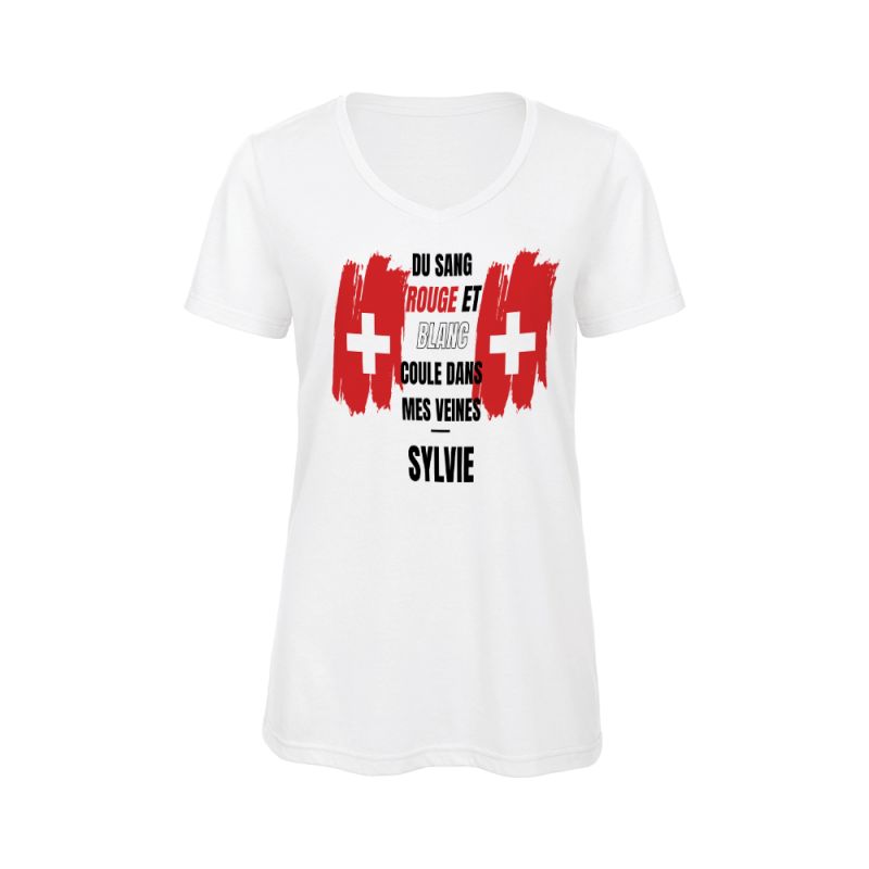 Tee-shirt Femme personnalisable col V | Suisse Tee-shirt Femme personnalisable col V | Suisse
