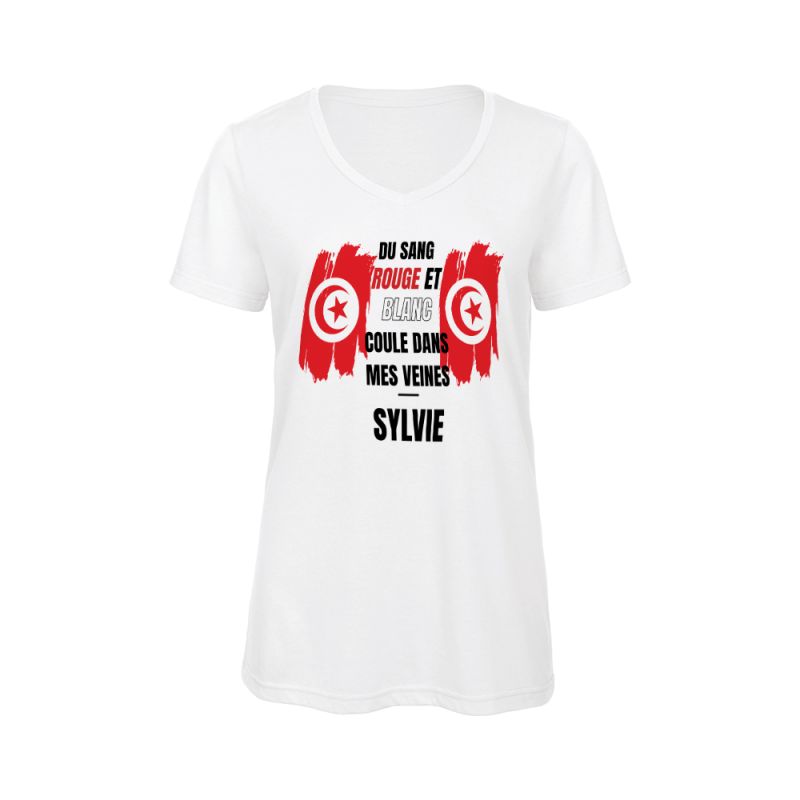 Tee-shirt Femme personnalisable col V | Tunisie Tee-shirt Femme personnalisable col V | Tunisie