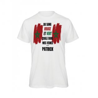 Tee-shirt blanc personnalisé | Supporter Équipe Maroc