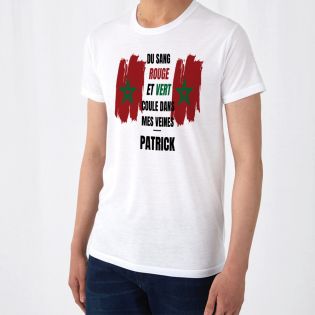 Tee-shirt blanc personnalisé | Supporter Équipe Maroc