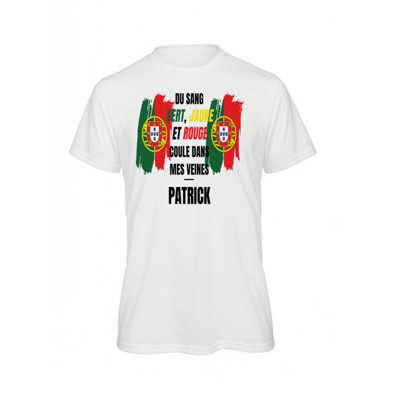 T-shirt Portugal Football Homme - 100% Coton, Manches Courtes