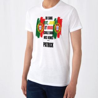 Tee-shirt blanc personnalisé | Supporter Équipe Portugal