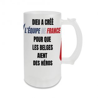 Chope à bière personnalisée en verre · Dieu a créé l'équipe de France 