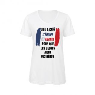 Tee-shirt Femme personnalisable col V | Dieu a créé l'équipe de France