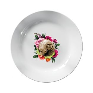 Assiette décorative personnalisée avec Photo · Couronne de fleurs | 25 cm