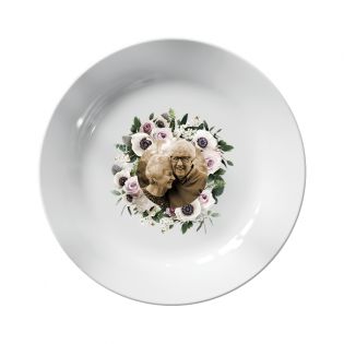 Assiette décorative personnalisée avec Photo · Couronne de fleurs | 25 cm