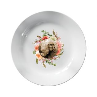 Assiette décorative personnalisée avec Photo · Couronne de fleurs | 25 cm