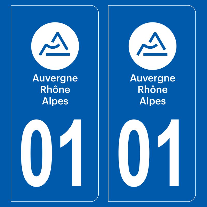 Autocollant 31 bleu pour plaque d'immatriculation