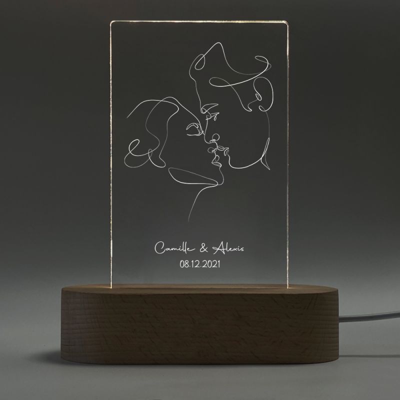 Idée cadeau Son/Sa chéri·e · Lampe amour personnalisée