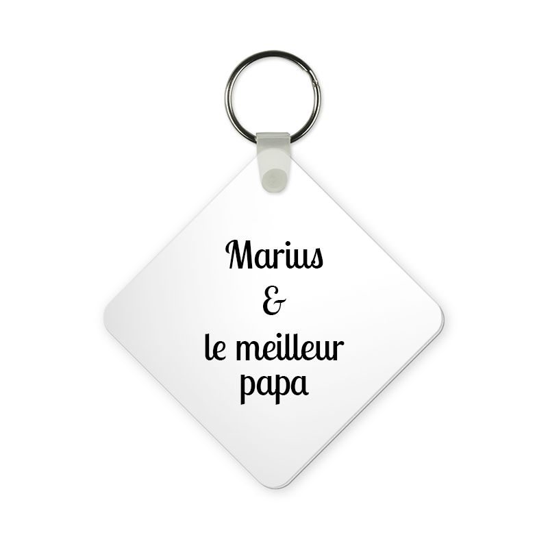 Porte-clefs de maison personnalisé Texte Photo | Carré Porte-clefs de maison personnalisé Texte Photo | Carré