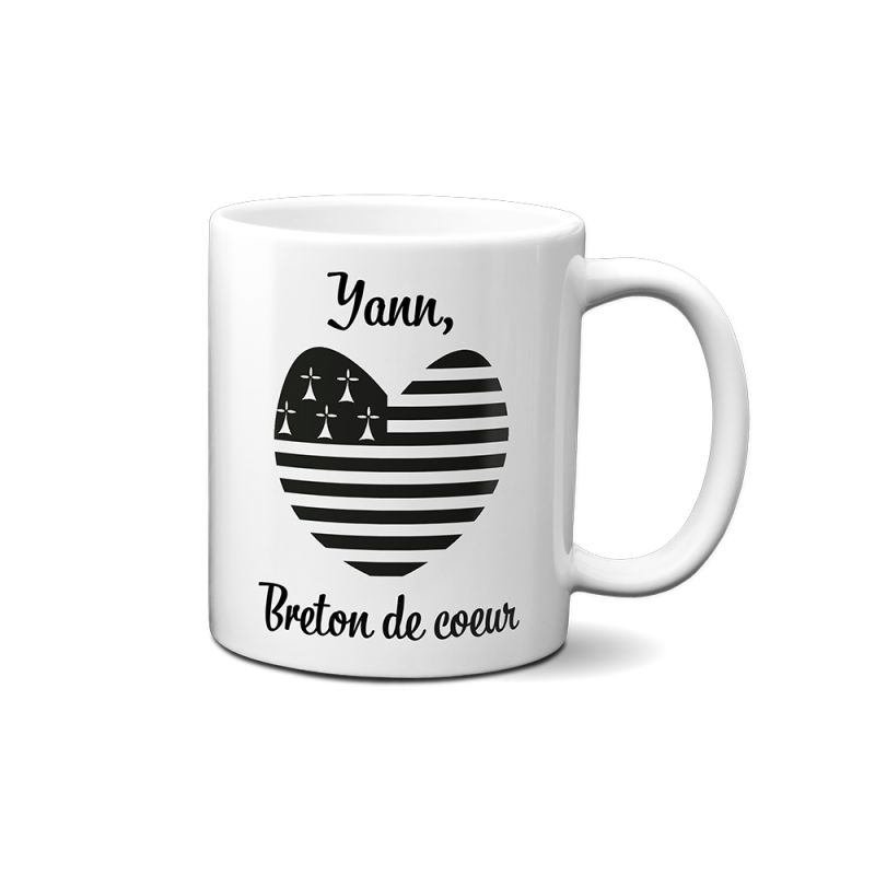 Mug en céramique blanc personnalisé avec Texte et Photo | Bretagne Mug en céramique blanc personnalisé avec Texte et Photo | Bretagne