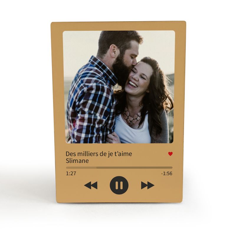 Cadre photo en bois Spotify avec gravure personnalisée