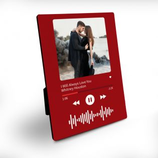 Cadre Photo Musique personnalisé avec Titre Chanson favorite · Idée cadeau Saint-Valentin 