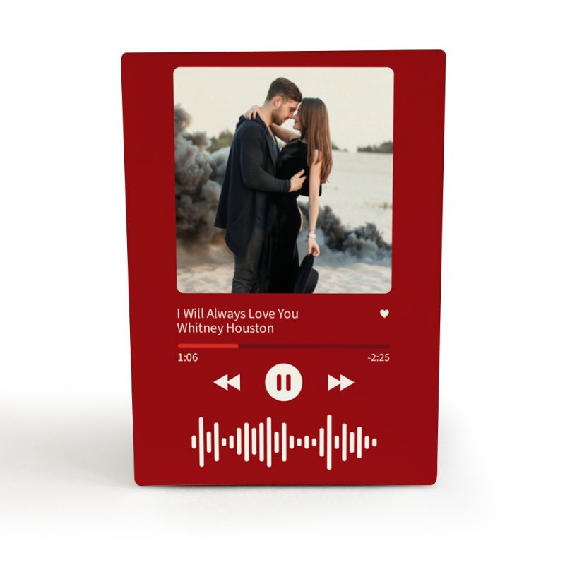 Cadre Photo Musique personnalisé avec Titre Chanson favorite · Idée cadeau Saint-Valentin 