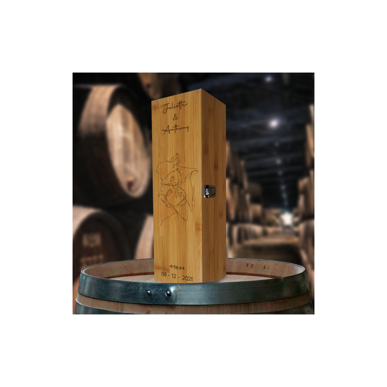 Caisse à Vin Personnalisée - Cadeau Anniversaire Homme 32 Ans Avec Message Gravé + Vin Haut-Médoc