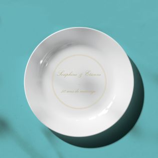 Assiette tendance à personnaliser avec un prénom · Ornements dorés | 20 cm