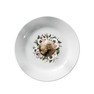 Assiette décorative personnalisée avec Photo · Couronne de fleurs | 20 cm