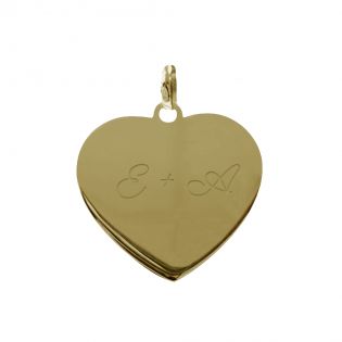 Pendentif (+ Chaîne) Plaqué Or personnalisé avec Initiales et Date