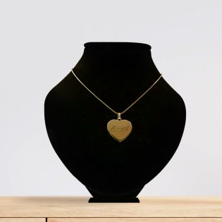Pendentif (+ Chaîne) Plaqué Or personnalisé avec Initiales et Date