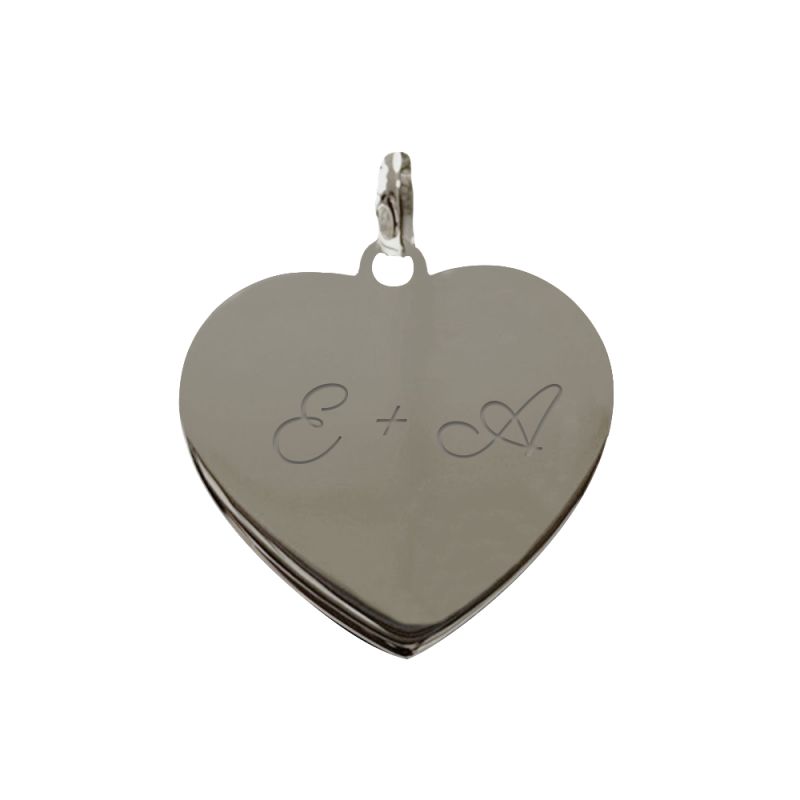 Pendentif (+ Chaîne) Plaqué Argent personnalisé avec Initiales ou Date Pendentif (+ Chaîne) Plaqué Argent personnalisé avec Initiales ou Date