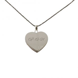 Pendentif (+ Chaîne) Plaqué Argent personnalisé avec Initiales ou Date