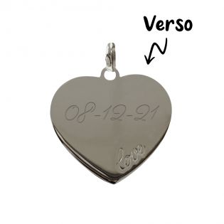 Pendentif (+ Chaîne) Plaqué Argent personnalisé avec Initiales ou Date