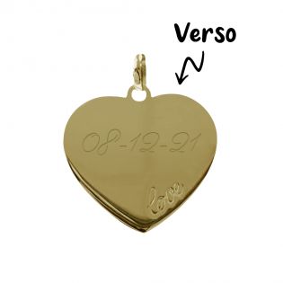 Pendentif (+ Chaîne) Plaqué Or personnalisé avec Initiales ou Date