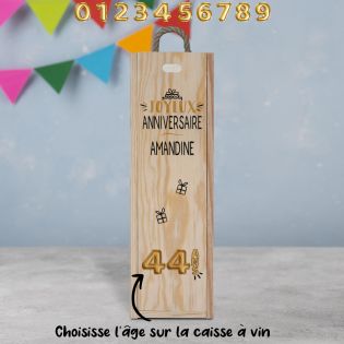 Caisse à vin en bois vide personnalisée · Emballage bouteille de vin pour anniversaire