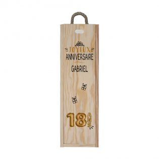 Caisse à vin en bois vide personnalisée · Emballage bouteille de vin pour anniversaire