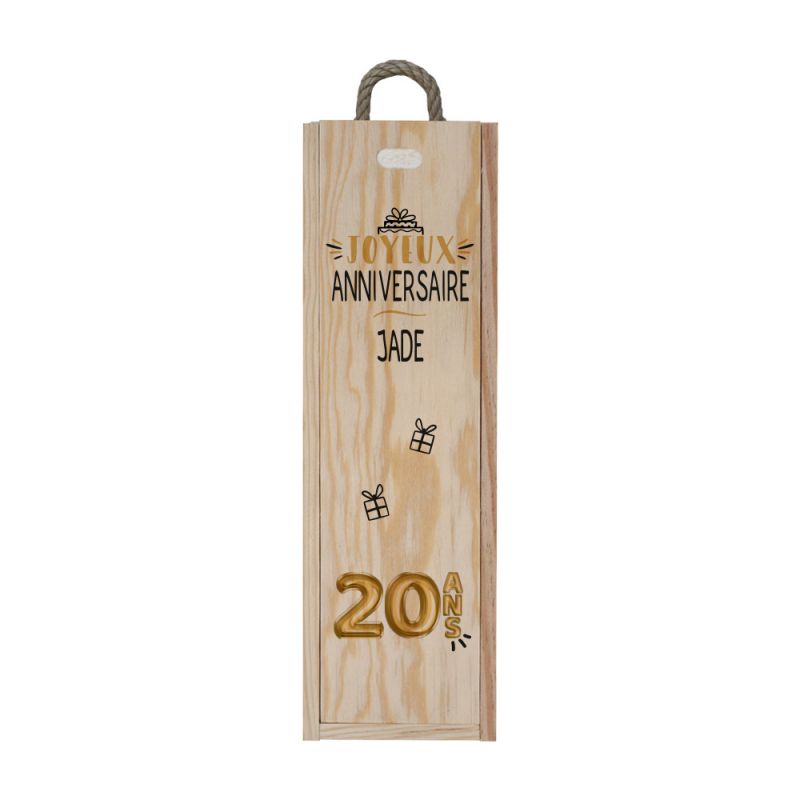 Caisse à vin en bois vide personnalisée · Emballage bouteille de vin pour anniversaire Caisse à vin en bois vide personnalisée · Emballage bouteille de vin pour anniversaire