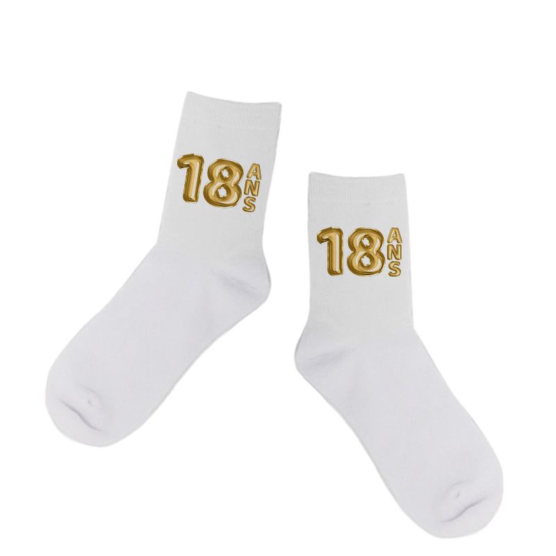 Paire de chaussettes de sport blanche 39/42 pour sublimation