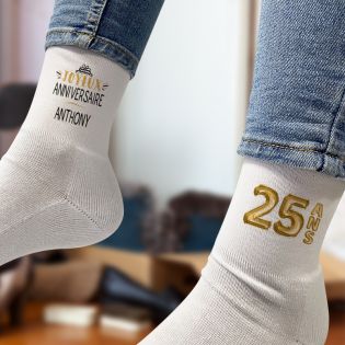 Paire de Chaussettes personnalisées Texte et Photo