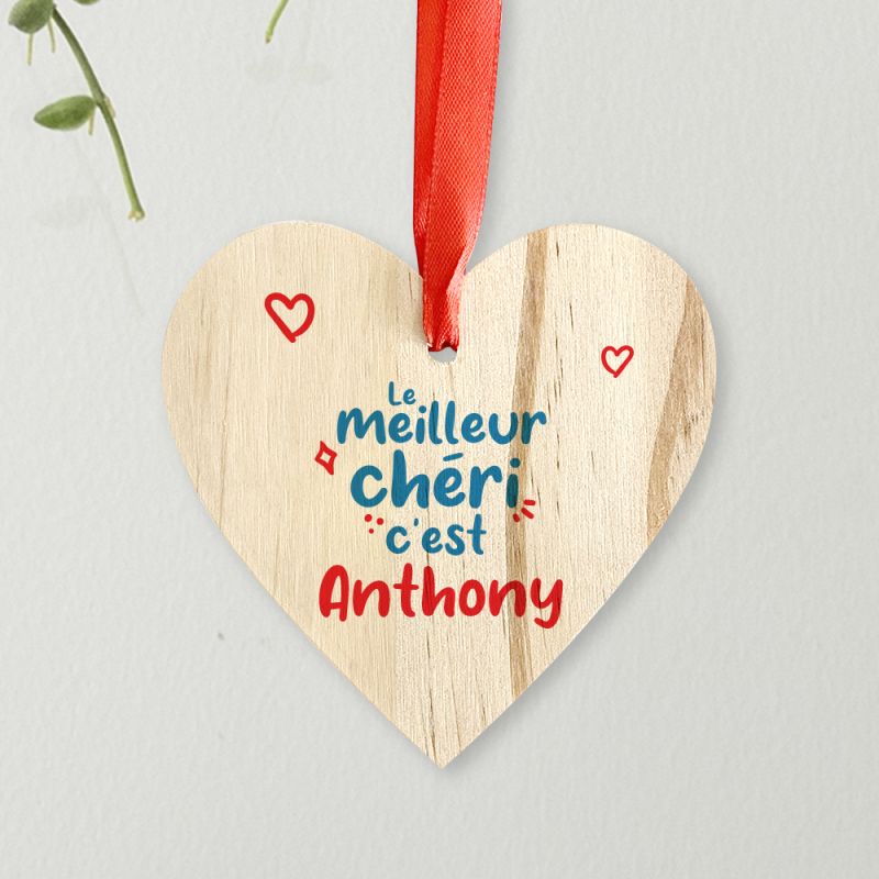 Décoration à suspendre personnalisable avec Prénom pour Saint-Valentin Décoration à suspendre personnalisable avec Prénom pour Saint-Valentin