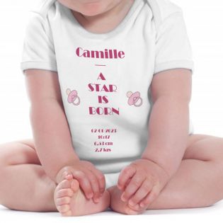 Cadeau naissance body bébé personnalisé - Babys Cakes e-Boutique