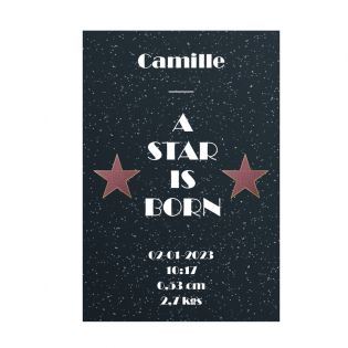Plaque décorative personnalisée · A star is born fond nuit | 20 x 30 cm